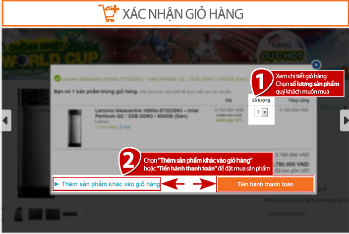Hướng dẫn mua hàng trên lazada bước 5