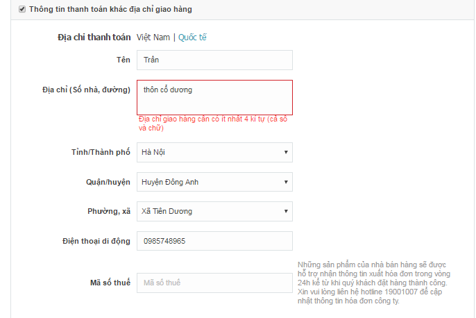 Hướng dẫn mua hàng trên lazada bước 8