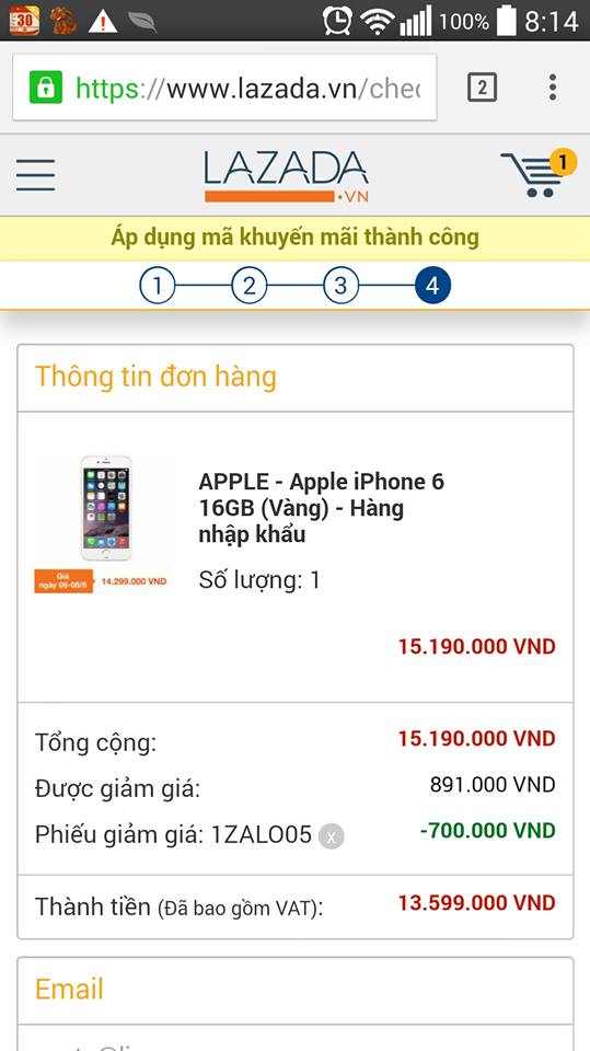 iPhone 6 giá rẻ nhất 13,599,000đ