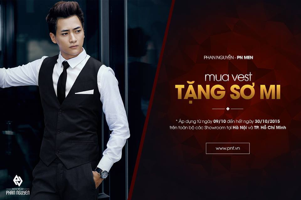 Phan Nguyễn - PN Men khuyến mại mua vest tặng sơ mi miễn phí
