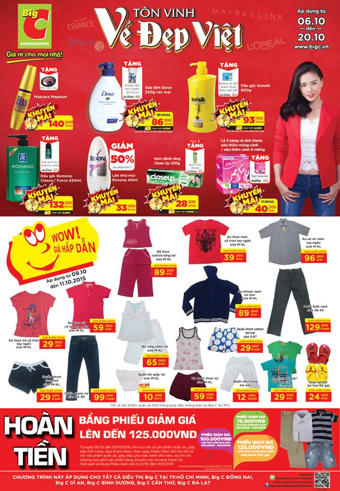Siêu thị Big c Việt Nam khuyến mại giá sốc cuối tuần từ 09.10-11.10-2