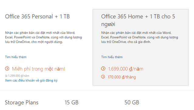 Microsoft miễn phí 1 năm Office 365 Personal và 1 TB OneDrive