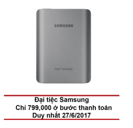 Bạn sẽ được giảm ngay 47% khi thanh toán cho sạc dự phòng Samsung Qualcomm Quick Charge 2.0 10.200mAh trong ngày 27/06