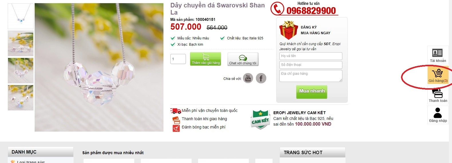 Cập Nhật Trang sức Eropi khuyến mãi tháng 8 3 Eropi