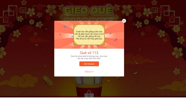 gieo quẻ shopee