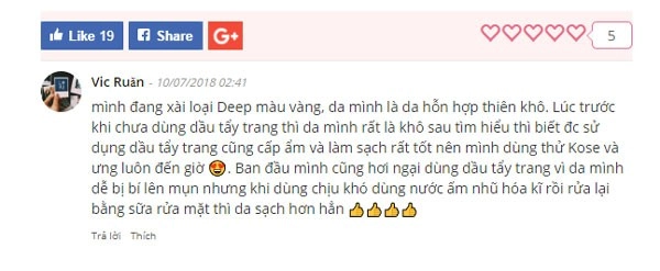 nước tẩy trang cho da dầu