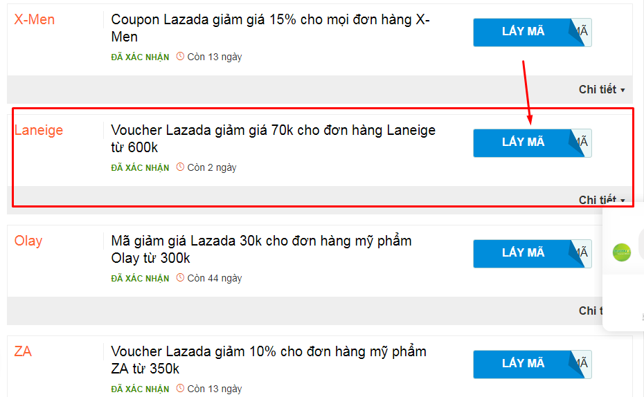 Cách lấy mã giảm giá của Lazada trên Chanh Tươi