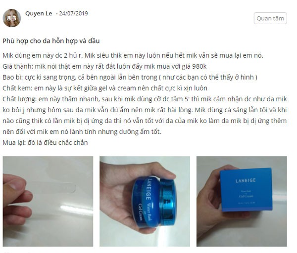 kem dưỡng ẩm cho da dầu