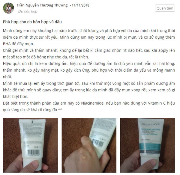 kem dưỡng ẩm cho da dầu