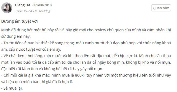 kem dưỡng ẩm cho da dầu