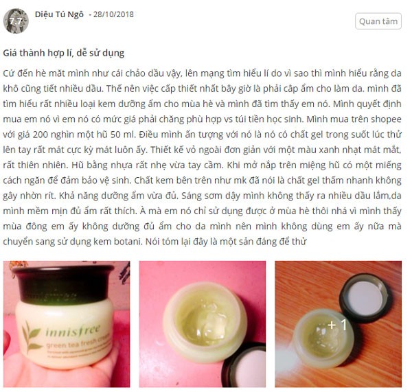 kem dưỡng ẩm cho da dầu