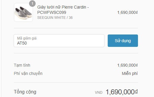 Mã Pierre Cardin giảm giá