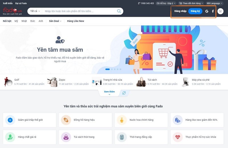 Chọn đăng nhập bằng tài khoản Facebook hoặc Gmail hoặc bạn có thể đăng kí một tài khoản mới