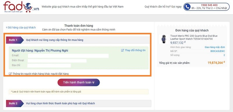 Quý khách tiến hành nhập thông tin cá nhân chính xác ( Nếu như chưa có) sau đó nhấn vào