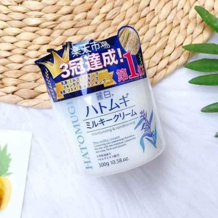 Kem dưỡng ẩm trắng da ý dĩ Hatomugi The Milky Cream Nhật Bản
