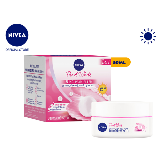 Kem dưỡng trắng da ban ngày NIVEA Pearl White chiết xuất ngọc trai