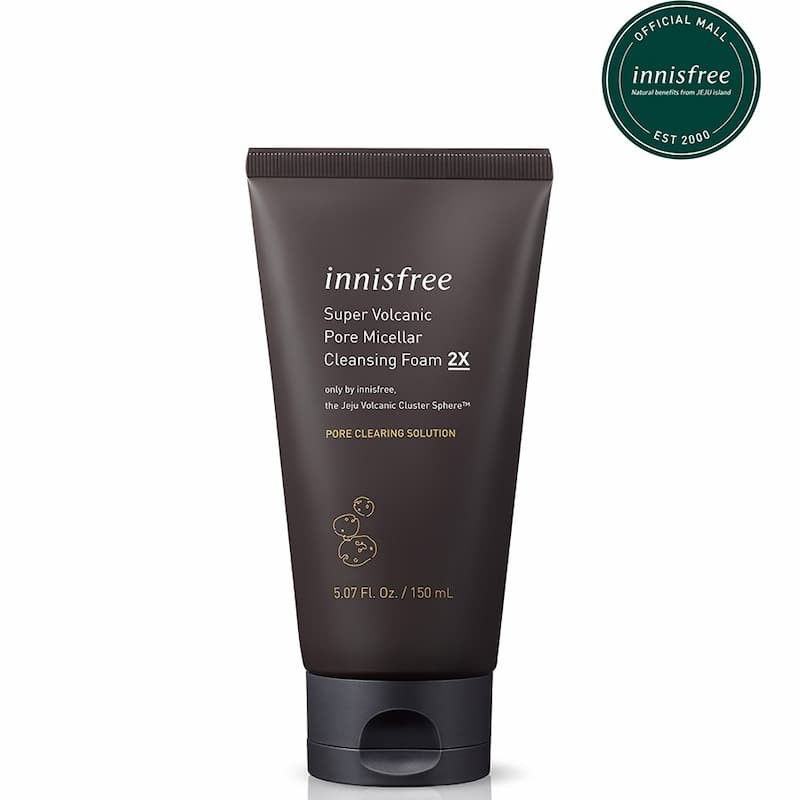 Sữa rửa mặt thu nhỏ lỗ chân lông innisfree Super Volcanic Pore Micellar Cleansing Foam 2X
