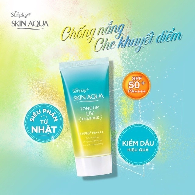 Kem chống nắng dưỡng ẩm nâng tông che khuyết điểm Sunplay SKIN AQUA