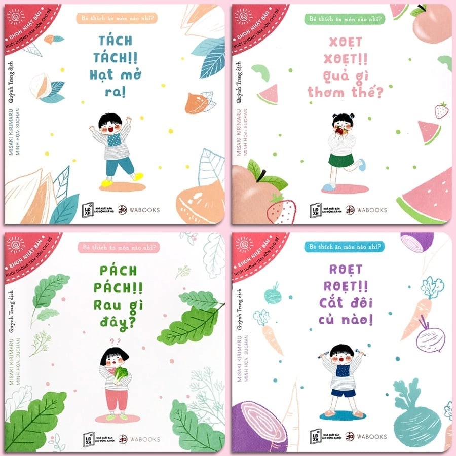 Sách Ehon Nhật Bản - Bộ 4 cuốn Bé thích ăn món nào nhỉ