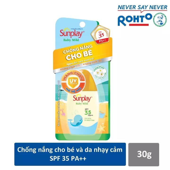 Sữa chống nắng cho bé và da nhạy cảm Sunplay Baby Mild SPF 35, P