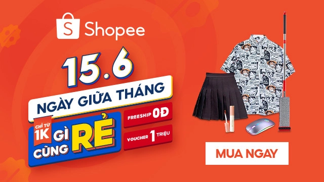 giảm giá trên shopee 15,6