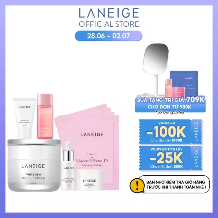 Kem dưỡng trắng nâng tông da Laneige White Dew Tone Up Cream 50ML