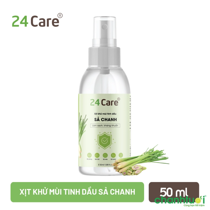 Xịt phòng tinh dầu hữu cơ 24Care 50ML
