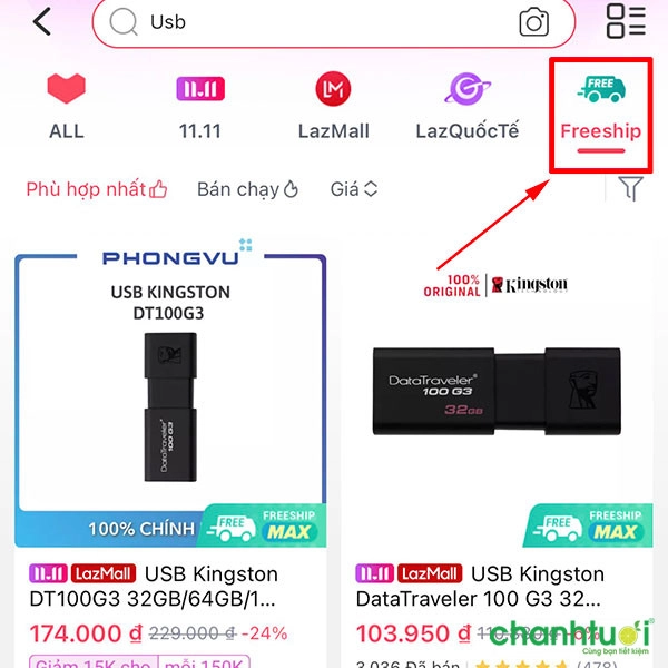Chọn Bộ lọc đóng băng ở góc bên trái