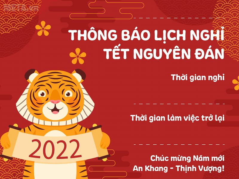 Mẫu Thông Báo Nghỉ Tết Nguyên Đán 2019 mới nhất 2023 21 Dài