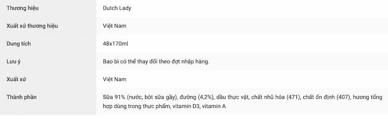 sữa cô gái Hà Lan