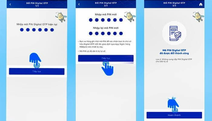 đổi mã pin digital otp mbbank