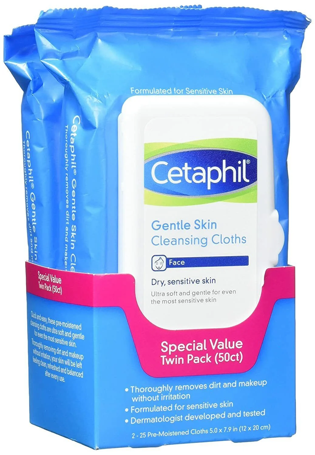 Khăn tẩy trang dưỡng da nhẹ nhàng Gentle Skin Cleansing Cloths Twin Pack