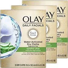 Olay Daily Facials Gentle Clean 4 in 1 Water Activated Cleansing Cloths Fragrance Free