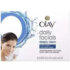Khăn tẩy trang Olay Daily Facials Deeply Clean Wipes 4 in 1 Water Activated Cloths
