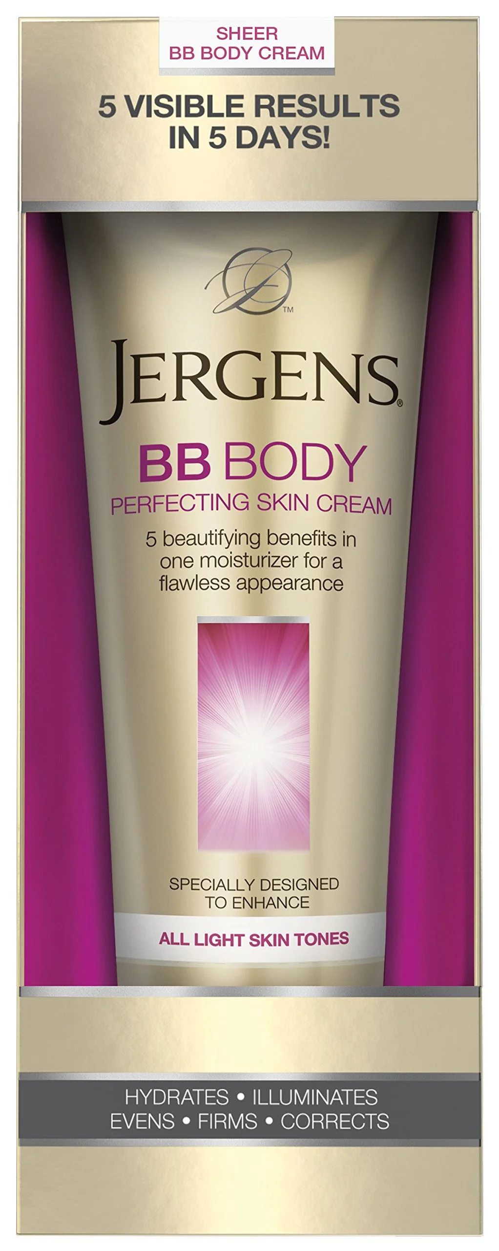 Kem trang điểm dưỡng ẩm toàn thân Jergens BB Body Perfecting Skin Cream