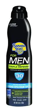 Banana Boat Triple Defense Spray Sunscreen for Men SPF 30