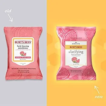 Khăn làm sạch hương bưởi hồng Burt's Bees Facial Cleansing Towelettes Pink Grapefruit