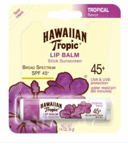 Hawaiian Tropic Vanilla Mint Lip Balm Stick Sunscreen SPF 45