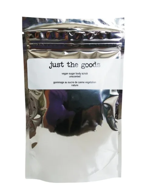 Just the Goods vegan salt body scrub pink grapefruit black pepper