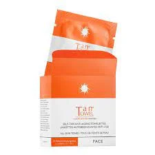 Nhuộm nâu da Tan Towel Face Tan Self Tan Anti Aging Towelette
