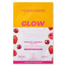 Vitamasques Vitamin C Natural & Biodegradable Sheet Mask Glow Berries