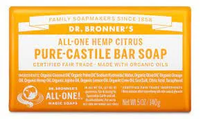 Xà phòng hương cam Dr. Bronner's All One Hemp Pure Castile Soap Bar Citrus Orange