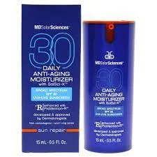 MDSolarSciences Daily Anti Aging Moisturizer Broad Spectrum SPF 30 UVA UVB Sunscreen With SolSci X