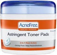 Nước hoa hồng Acnefree Acne Astringent Toner Pads 2 in 1 Dual Action