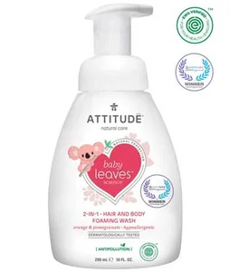 Attitude Baby Leaves 2 in 1 Foaming Wash Orange Pomegranate