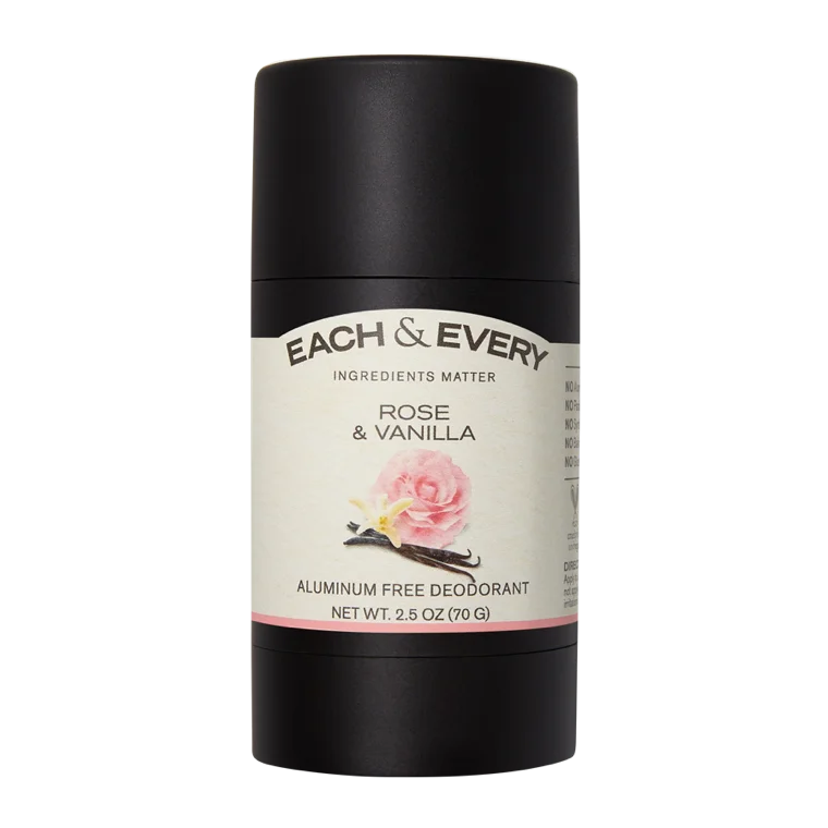 Lăn khử mùi hoa hồng và vani Each & Every Aluminum Free Deodorant Rose & Vanilla