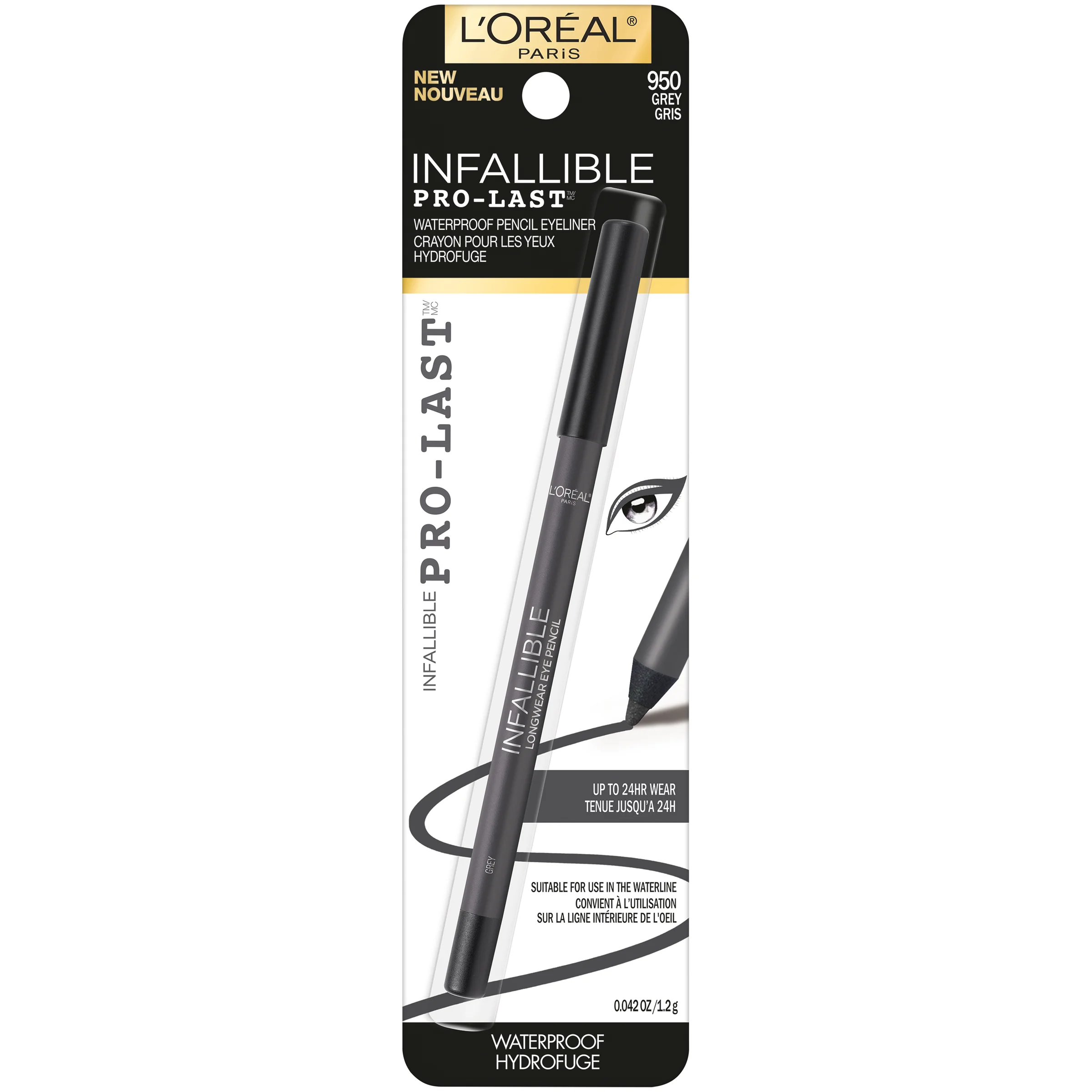 L'Oreal Paris Infallible Pro Last Waterproof Pencil Eyeliner 950 Grey