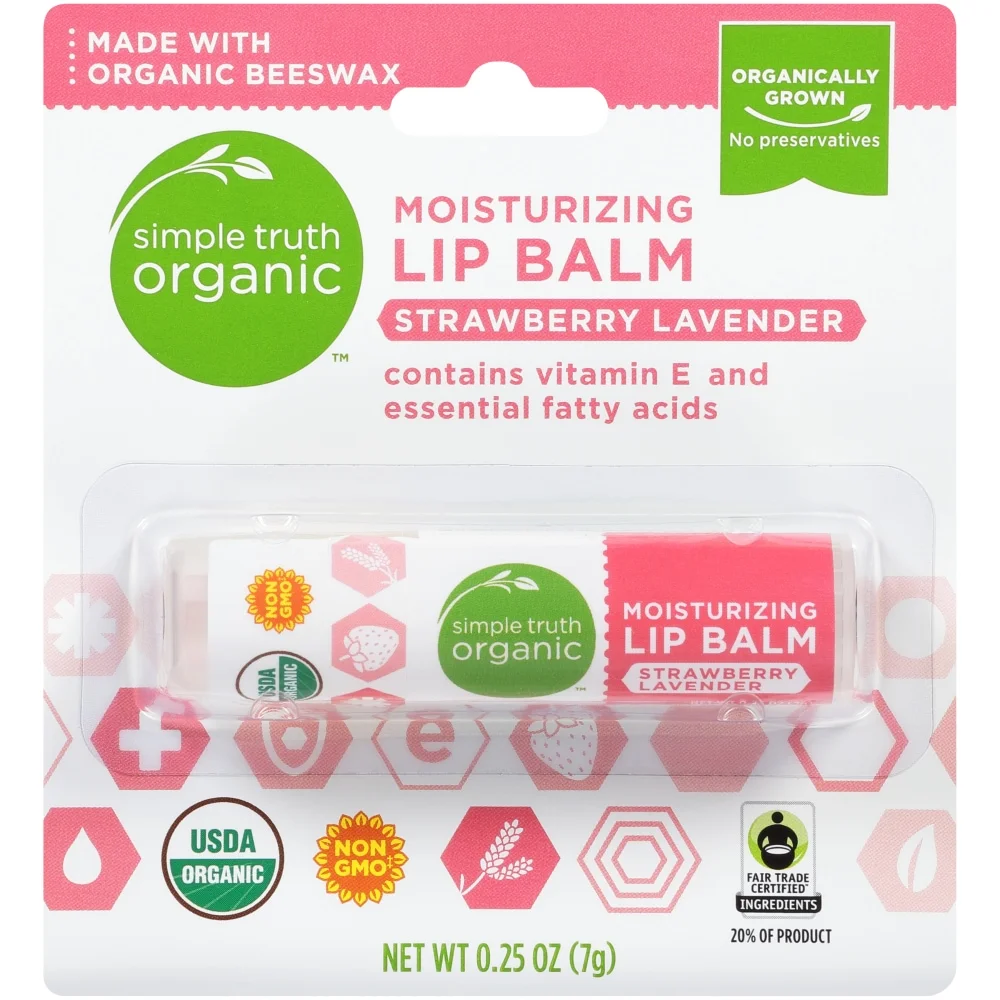 Son dưỡng việt quất hương thảoSimple Truth Organic Moisturizing Lip Balm Strawberry Lavender