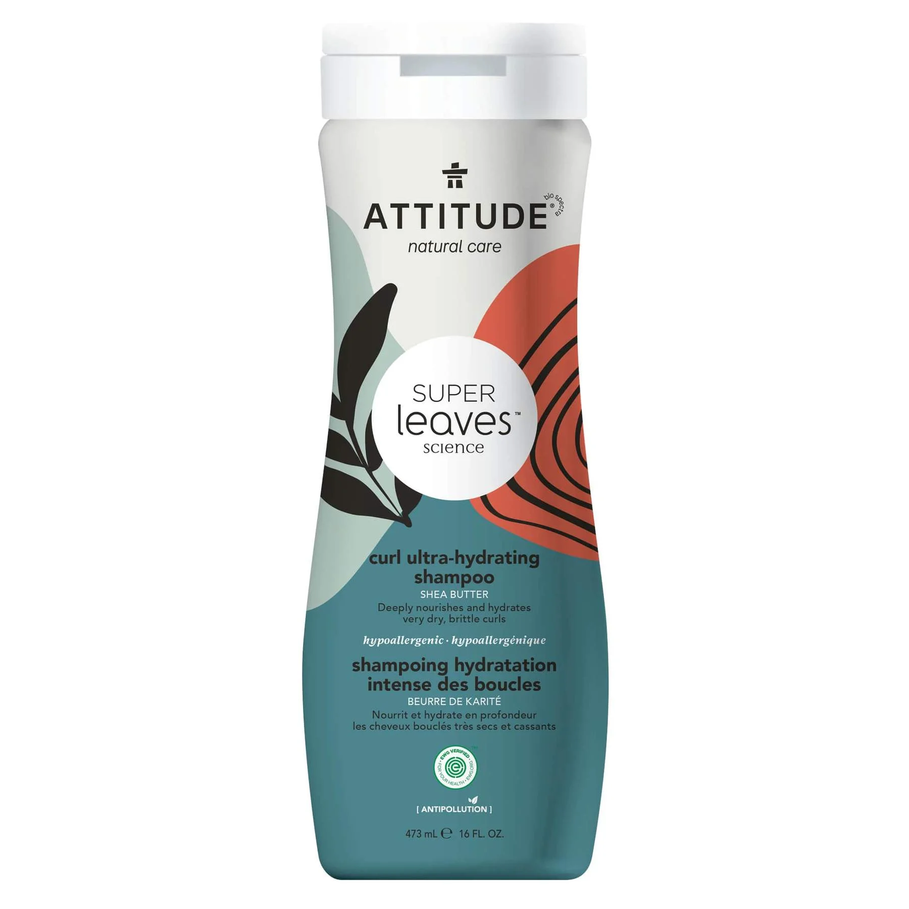 Dầu gội attitude Super Leaves Curl Ultra Hydrating Shampoo Shea Butter