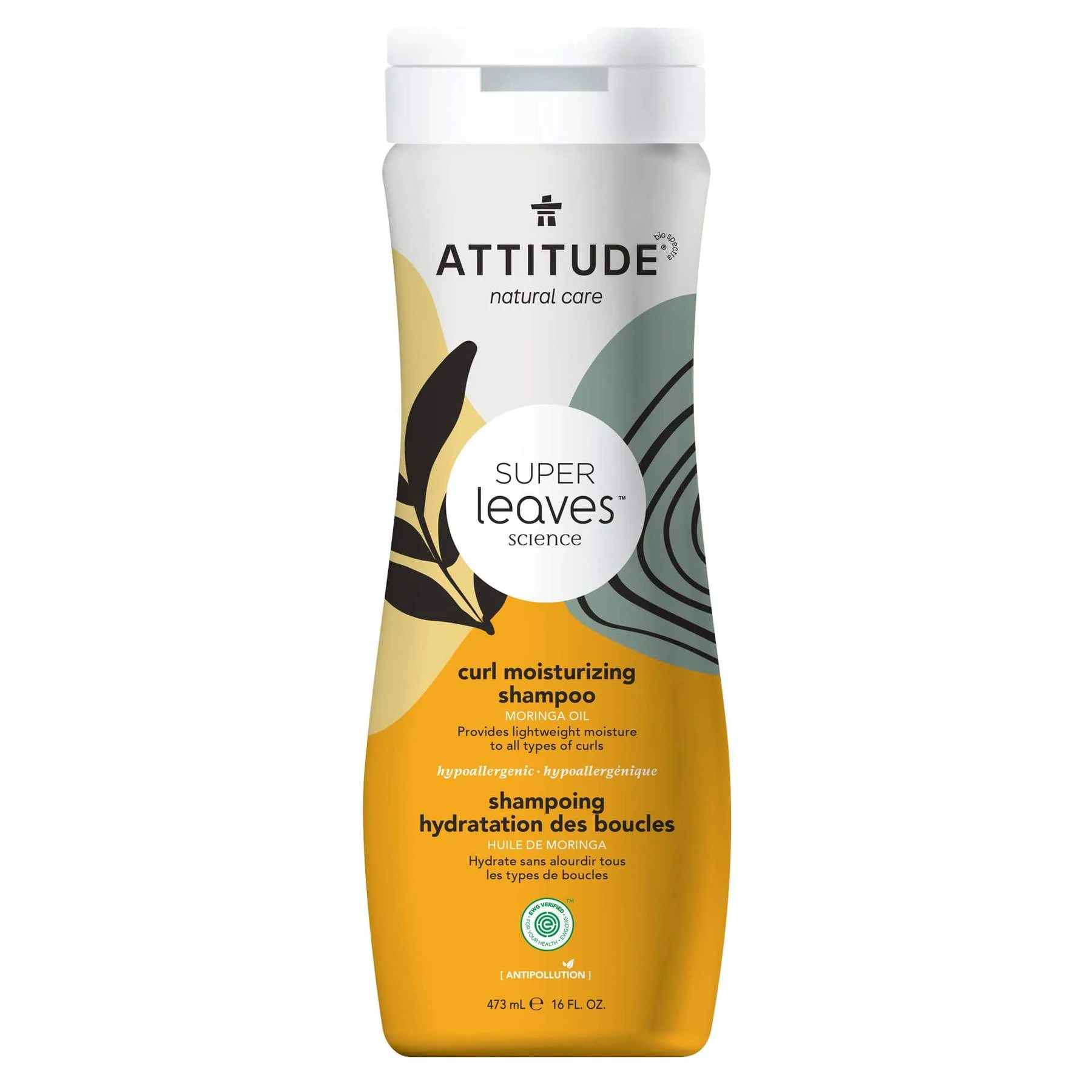 Attitude Super Leaves Curl Moisturizing Shampoo Moringa Oil